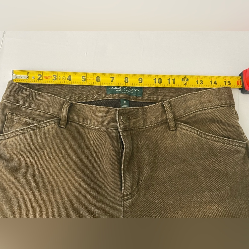 Vintage Lauren Ralph Lauren Brown Cargo Pocket Jeans Pants Size 8P Petite - Picture 3 of 8